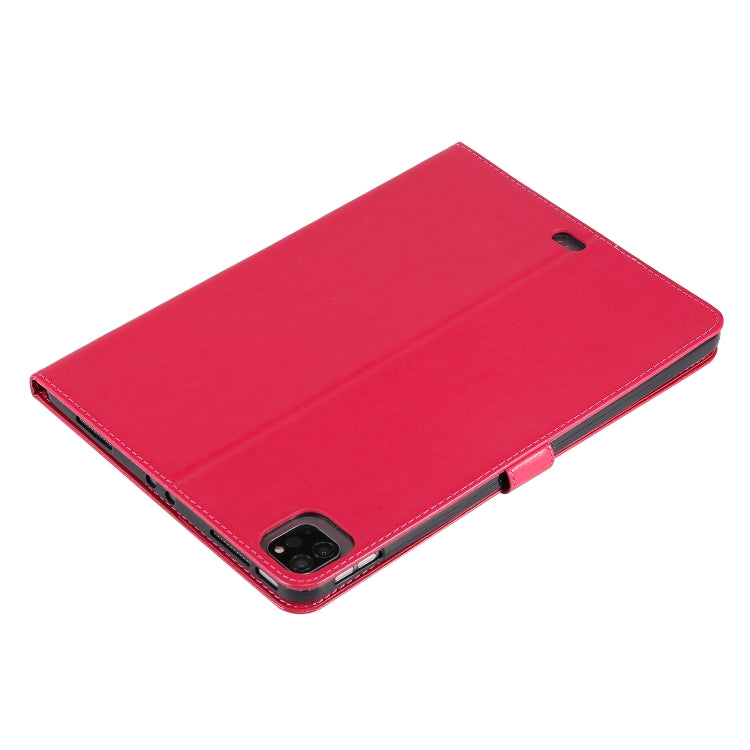 For iPad Pro 11 (2020) Pressed Printing Woman and Cat Pattern Horizontal Flip Leather Tablet Case with Holder & Card Slots & Wallet(Red) - iPad Pro 11 (2020) Cases by buy2fix | Online Shopping UK | buy2fix
