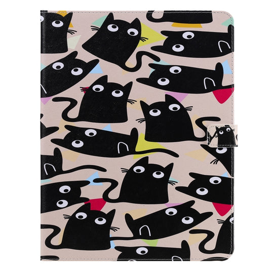For iPad Pro 12.9 (2020) Colored Drawing Horizontal Flip Leather Tablet Case with Holder & Card Slot & Wallet(Kitty) - iPad Pro 12.9 (2020) Cases by buy2fix | Online Shopping UK | buy2fix