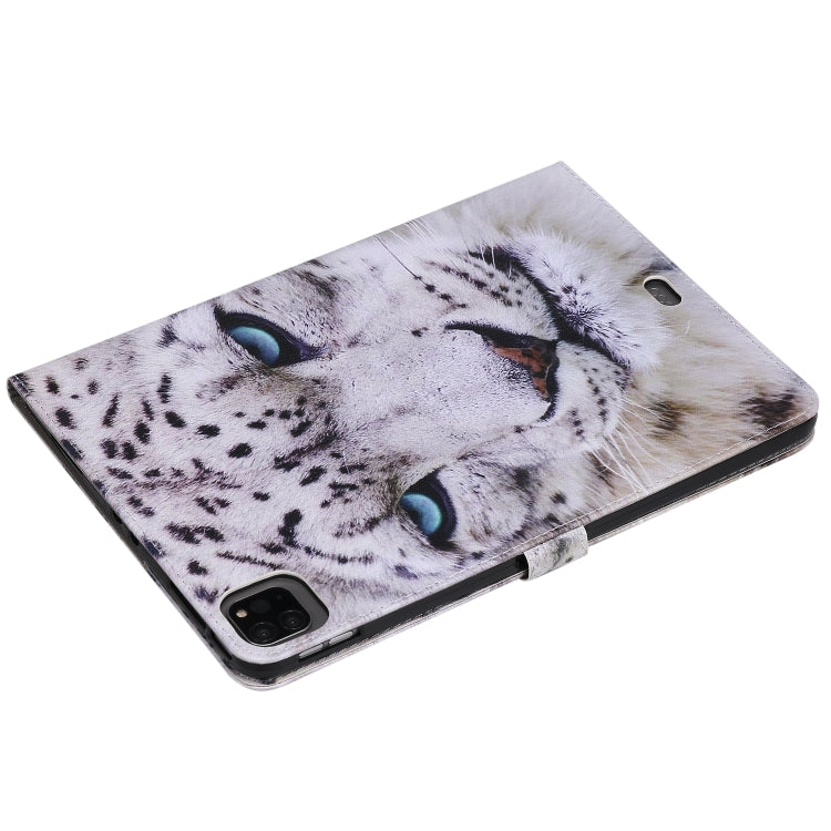For iPad Pro 11 (2020) Colored Drawing Horizontal Flip Leather Tablet Case with Holder & Card Slot & Wallet(White Leopard) - iPad Pro 11 (2020) Cases by buy2fix | Online Shopping UK | buy2fix