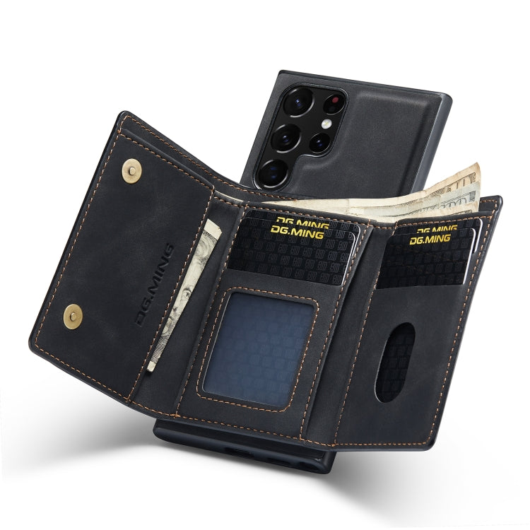 For Samsung Galaxy S23 Ultra 5G DG.MING M1 Series 3-Fold Multi Card Wallet Phone Case(Black) by DG.MING