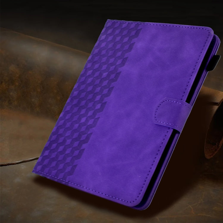 For 8.0 inch Universal Tablet Rhombus Embossed Leather Case(Purple) - 8 inch by buy2fix | Online Shopping UK | buy2fix
