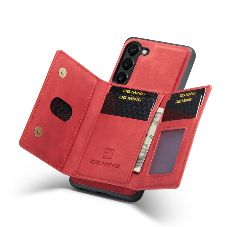 For Samsung Galaxy S23 5G DG.MING M2 Series 3-Fold Multi Card Bag + Phone Case(Red) by DG.MING