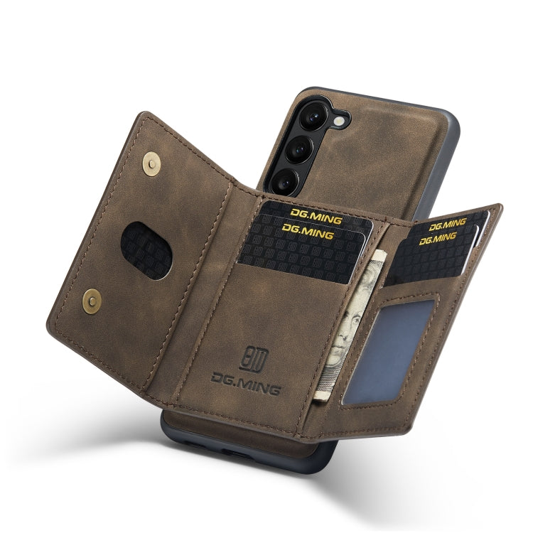 For Samsung Galaxy S23 5G DG.MING M2 Series 3-Fold Multi Card Bag + Phone Case(Coffee) by DG.MING