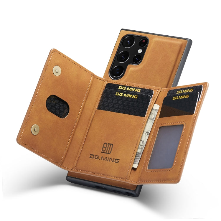 For Samsung Galaxy S23 Ultra 5G DG.MING M2 Series 3-Fold Multi Card Bag + Phone Case(Brown) by DG.MING