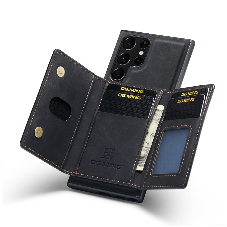 For Samsung Galaxy S23 Ultra 5G DG.MING M2 Series 3-Fold Multi Card Bag + Phone Case(Black) by DG.MING