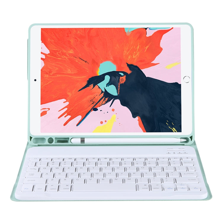 T102B For iPad Air / Pro 10.5 inch (2019) TPU Candy Color Ultra-thin Bluetooth Keyboard Tablet Case with Stand & Pen Slot(Light Green) by buy2fix