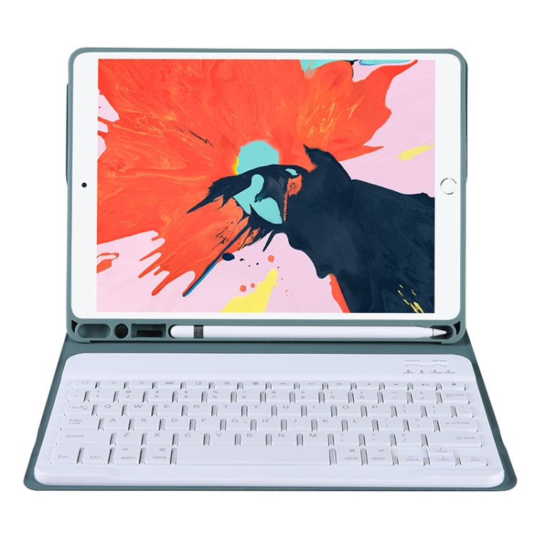 T07BB For iPad 9.7 inch / iPad Pro 9.7 inch / iPad Air 2 / Air (2018 & 2017) TPU Candy Color Ultra-thin Bluetooth Keyboard Tablet Case with Stand & Pen Slot(Dark Green) by buy2fix