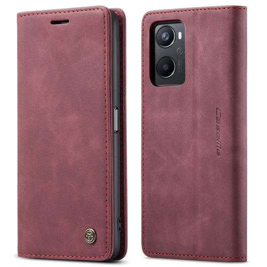 CaseMe 013 Multifunctional Horizontal Flip Leather Phone Case For OPPO A96 4G / A36 4G/A76 4G/K10 4G /Realme 9i 4G (Wine Red) by CaseMe