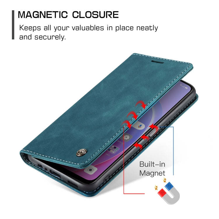 CaseMe 013 Multifunctional Horizontal Flip Leather Phone Case For OPPO A96 4G / A36 4G/A76 4G/K10 4G /Realme 9i 4G (Blue) by CaseMe