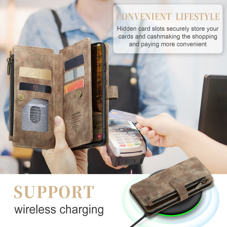 For Samsung Galaxy S23 5G CaseMe C30 Multifunctional Leather Phone Case(Brown) by CaseMe