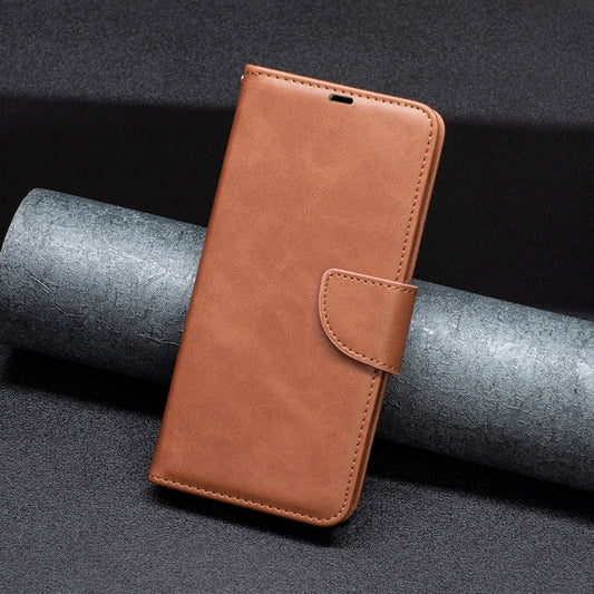 For Xiaomi Redmi A3 Lambskin Texture Pure Color Flip Leather Phone Case(Brown) by buy2fix