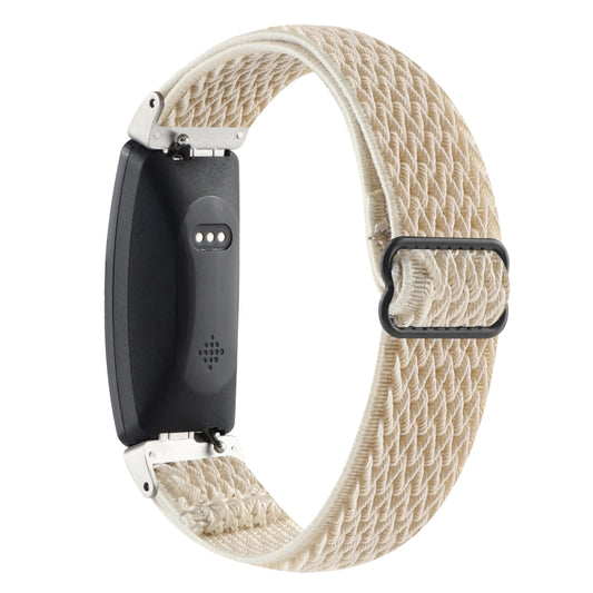 For Fitbit Inspire 2 Buckle Wave Braided Nylon Watch Band(Apricot) by buy2fix