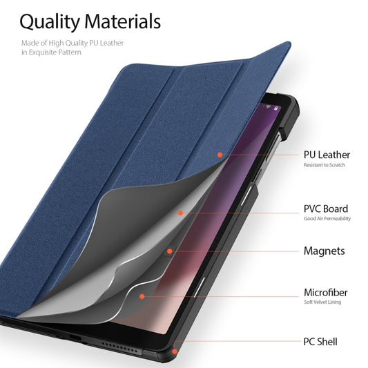 For Lenovo Tab M8 4th Gen DUX DUCIS Domo Series Magnetic Flip Leather Tablet Case(Blue) by DUX DUCIS
