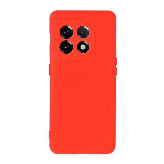 For OnePlus 11 Pure Color Liquid Silicone Shockproof Full Coverage Phone Case(Red) by buy2fix