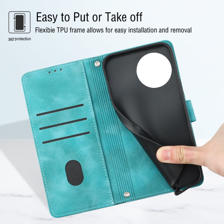 For OnePlus 11 Skin-feel Embossed Leather Phone Case(Green) by buy2fix