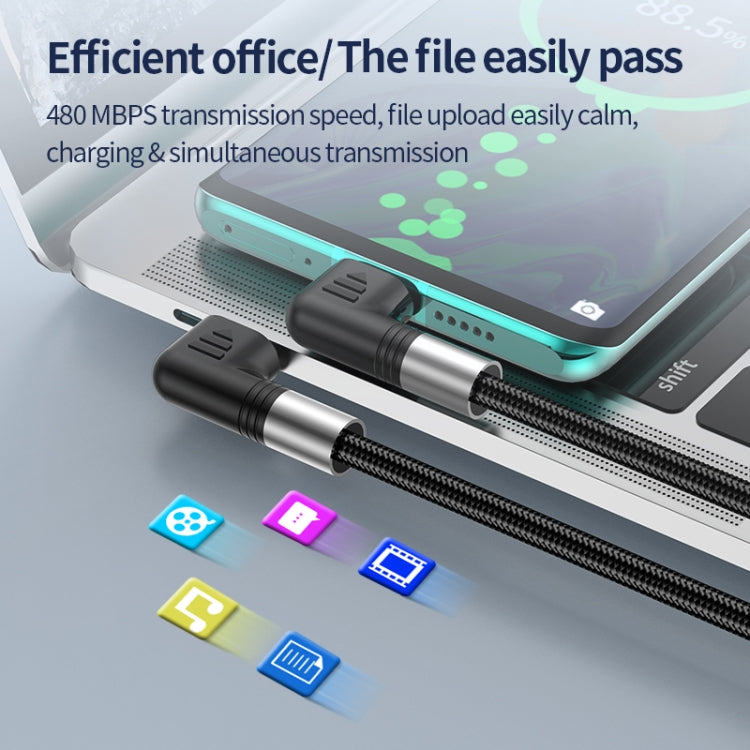 A9 30W USB-C/Type-C to 8 Pin Double Elbow Data Cable, Length:3m by buy2fix
