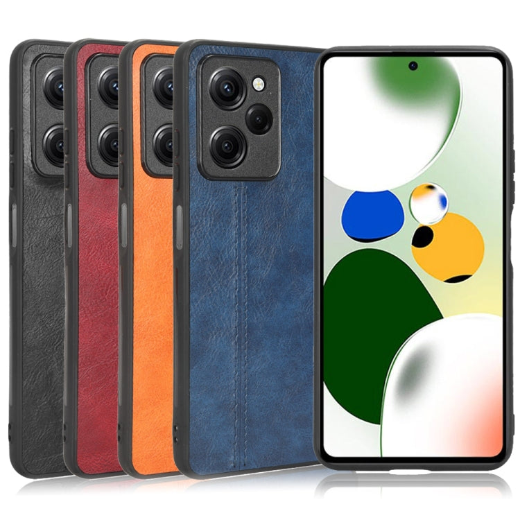 For Xiaomi Redmi Note 12 Pro Speed/Poco X5 Pro 5G Sewing Cow Pattern Skin PC + PU + TPU Phone Case(Blue) by buy2fix