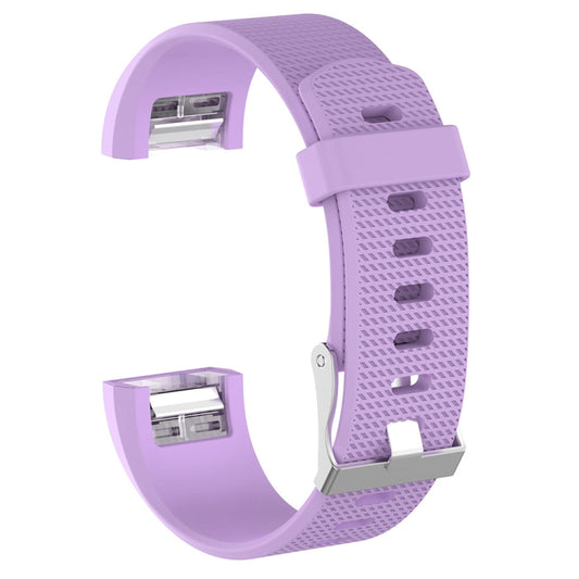 For Fitbit Charge 2 Common Texture Silicone Watch Band with Buckle, Size:S(Light Purple) by buy2fix