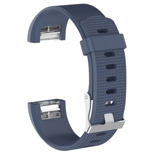 For Fitbit Charge 2 Common Texture Silicone Watch Band with Buckle, Size:S(Blue Grey) by buy2fix