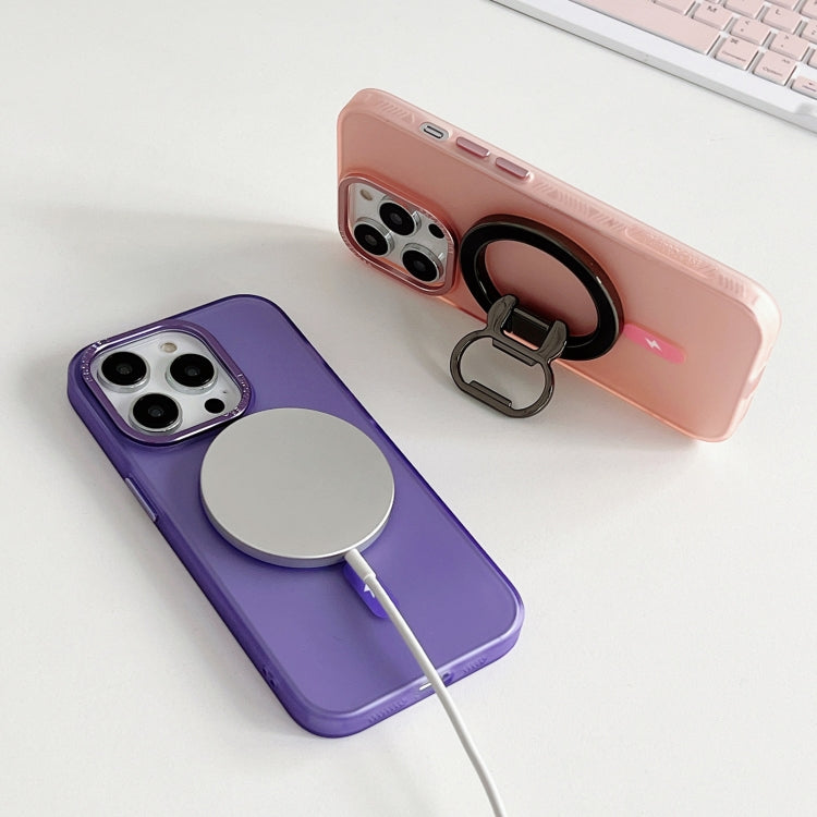 For iPhone 14 Plus Colorful Series TPU+PC Magsafe Magnetic Phone Case(Purple) by buy2fix