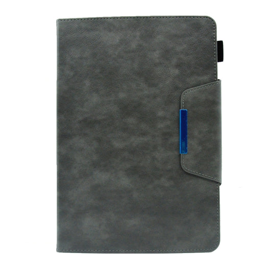 For 8 inch Suede Cross Texture Magnetic Clasp Leather Tablet Case(Grey) - 8 inch by buy2fix | Online Shopping UK | buy2fix