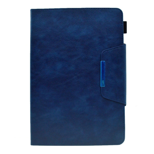 For 10 inch Suede Cross Texture Magnetic Clasp Leather Tablet Case(Blue) - 10 - 11 inch by buy2fix | Online Shopping UK | buy2fix
