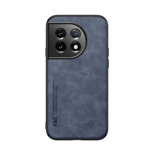 For OnePlus 11 Lamba Skin Feel Magnetic Leather Phone Case(Blue) by buy2fix