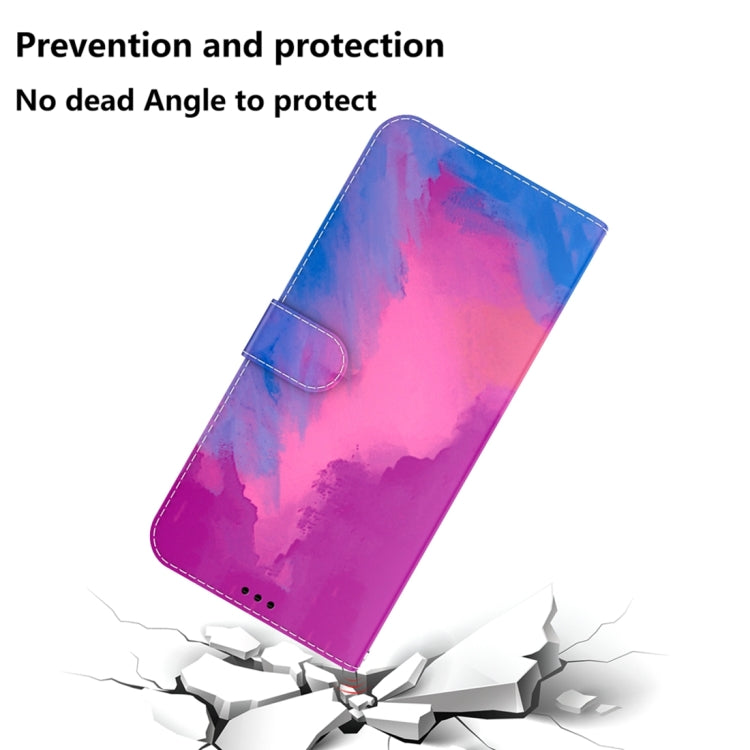 For OnePlus 11 Watercolor Pattern Flip Leather Phone Case(Purple Red) by buy2fix