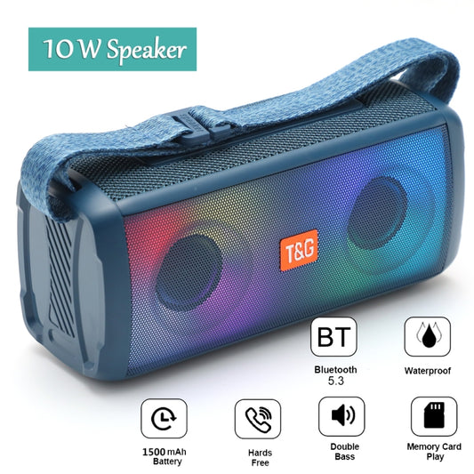 T&G TG345 Portable Outdoor Color LED Wireless Bluetooth Speaker(Blue) - Desktop Speaker by T&G | Online Shopping UK | buy2fix