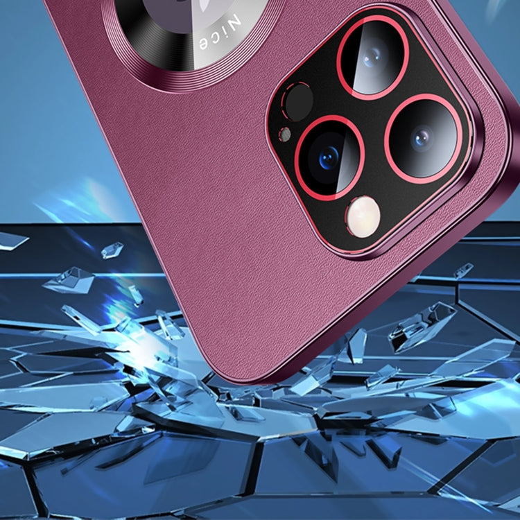 For iPhone 14 Pro Max R-JUST RH05 Magnetic Leather Metal Phone Case(Silver) by R-JUST