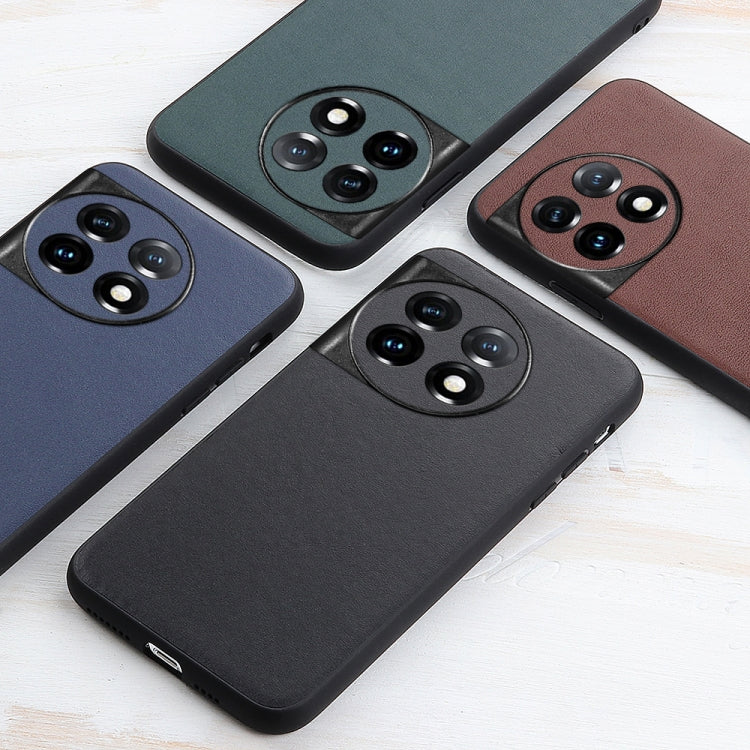 For OnePlus 11 5G Lambskin Texture Genuine Leather Phone Case(Green) by buy2fix