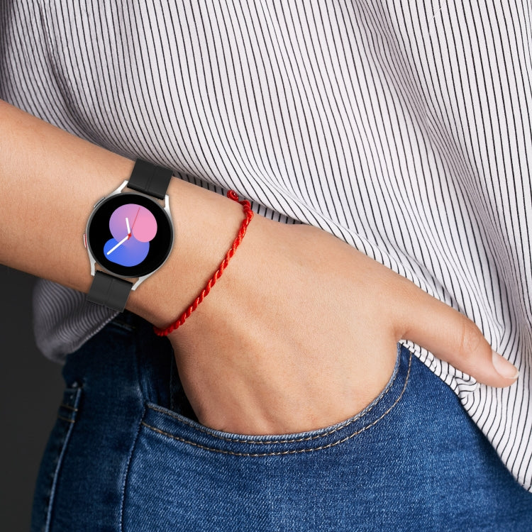 20mm Universal Flat Head Groove Silicone Watch Band(Dark Green) by buy2fix