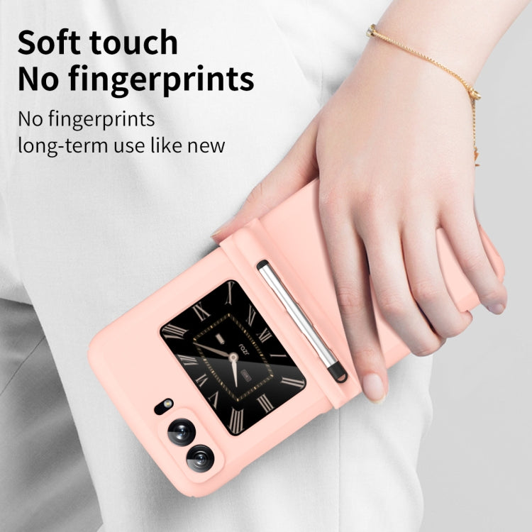 For Motorola Razr 2022 Macaron Three-piece Set Phone Case with Stylus(Pink) by buy2fix