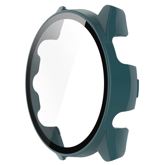 For Garmin Forerunner 265S PC + Tempered Glass Film Integrated Watch Protective Case(Pine Green) by buy2fix