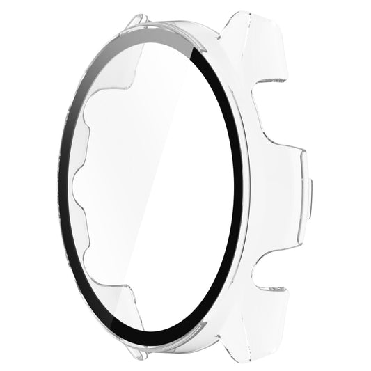 For Garmin Forerunner 265S PC + Tempered Glass Film Integrated Watch Protective Case(Transparent White) by buy2fix