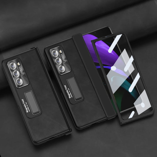 For Samsung Galaxy Z Fold2 5G Napa Texture All-inclusive Phone Case(Black) - Galaxy Phone Cases by buy2fix | Online Shopping UK | buy2fix