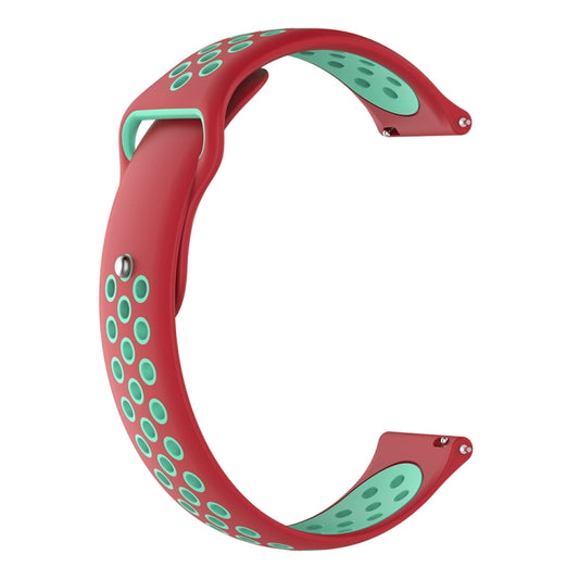 For Garmin Fenix Chronos Two-colors Replacement Wrist Strap Watchband(Red Teal) by buy2fix