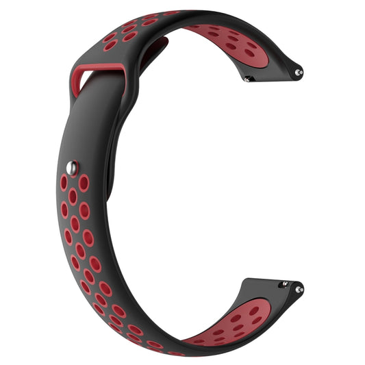 For Garmin Vivoactive3 Two-colors Replacement Wrist Strap Watchband(Black Red) by buy2fix
