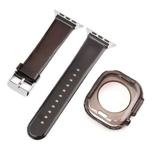 For Apple Watch Ultra 3 / 2 / 1 49mm Glacier Jelly Clear TPU Case Watch Band(Black) by buy2fix