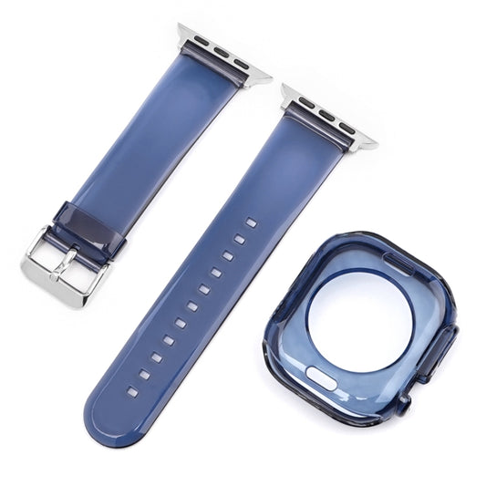 For Apple Watch Ultra 3 / 2 / 1 49mm Glacier Jelly Clear TPU Case Watch Band(Royal Blue) by buy2fix