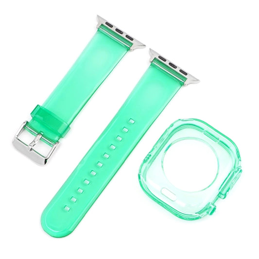 For Apple Watch Ultra 3 / 2 / 1 49mm Glacier Jelly Clear TPU Case Watch Band(Blue Green) by buy2fix