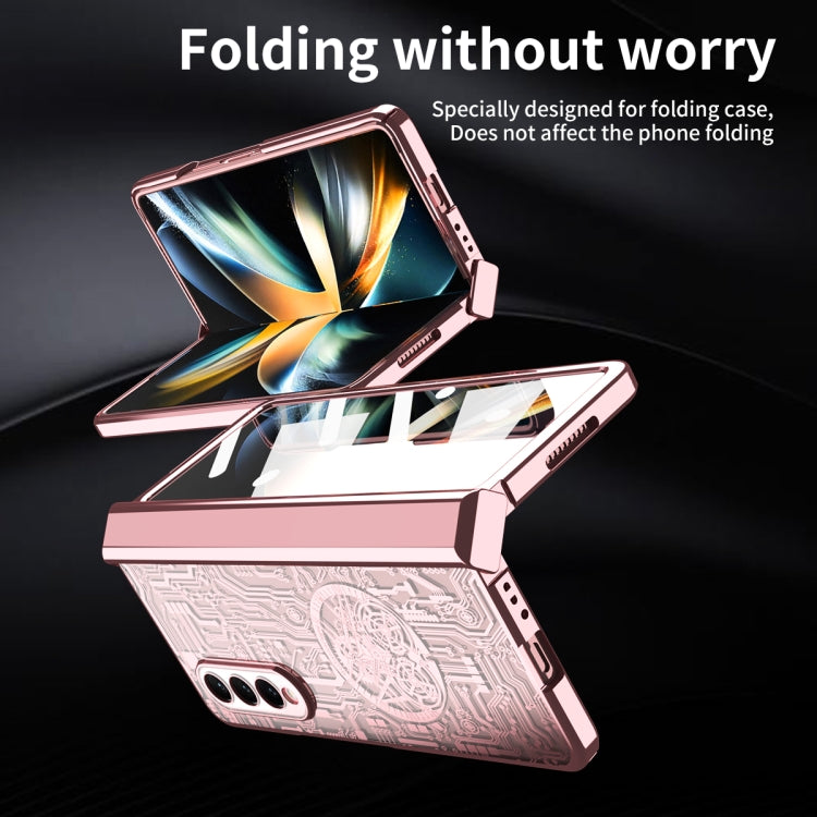 For Samsung Galaxy Z Fold4 5G Mechanical Legend Integrated Electroplating All-inclusive Phone Case(Rose Gold) - Galaxy Z Fold4 5G Cases by buy2fix | Online Shopping UK | buy2fix