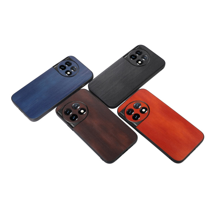 For OnePlus 11 Yellow Cow Texture PU Phone Case(Blue) by buy2fix