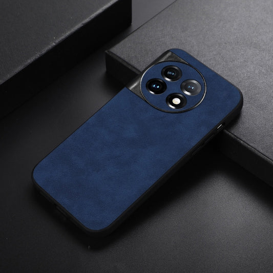For OnePlus 11 Morocco Texture PU Phone Case(Blue) by buy2fix