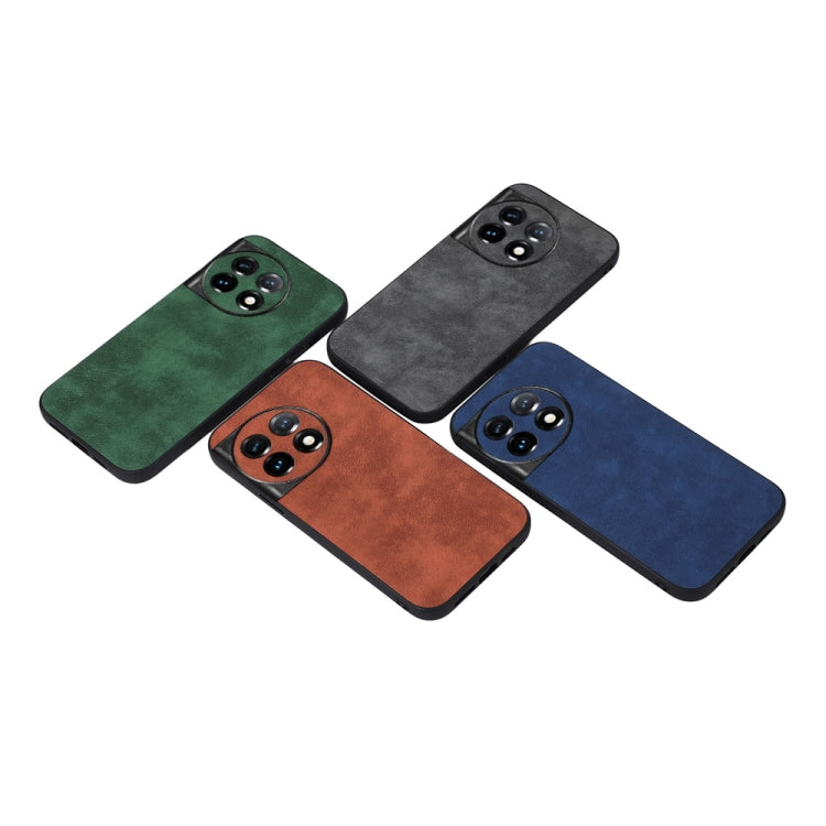 For OnePlus 11 Morocco Texture PU Phone Case(Green) by buy2fix