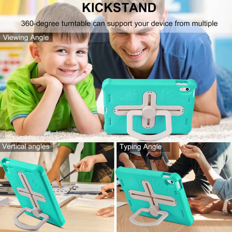 For iPad 2025 / 2022 Shield 360 Rotation Handle EVA Shockproof PC Tablet Case(Mint Green Beige) - iPad 2025 / 2022 Cases by buy2fix | Online Shopping UK | buy2fix