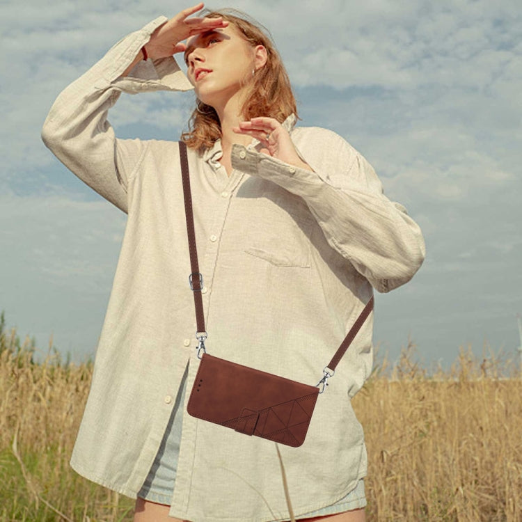 For OPPO Reno 8T 4G Global Crossbody 3D Embossed Flip Leather Phone Case(Brown) by buy2fix