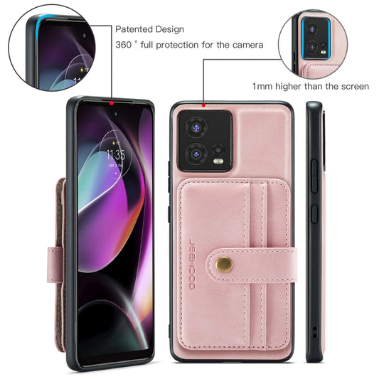 For Motorola Moto S30 Pro JEEHOOD RFID Blocking Anti-Theft Magnetic PU Phone Case(Pink) - Motorola Cases by JEEHOOD | Online Shopping UK | buy2fix