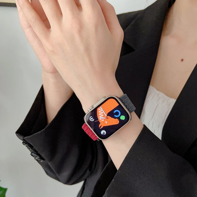 Nylon Braided Stitching Buckle Watch Band For Apple Watch Ultra 49mm&Watch Ultra 2 49mm / Series 9&8&7 45mm / SE 3&SE 2&6&SE&5&4 44mm / 3&2&1 42mm(Starlight Colorful Starlight) by buy2fix