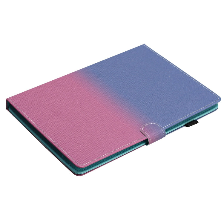 For 10 inch Universal Stitching Gradient Leather Tablet Case(Blue Rose) - 10 - 11 inch by buy2fix | Online Shopping UK | buy2fix